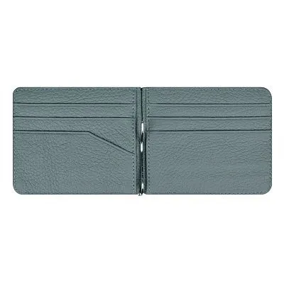 Зажим д/денег GH-2367 голуб. нат.кожа