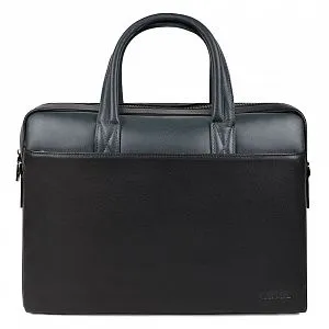 Портфель HT-3888-1 черн/синий натуральная кожа
