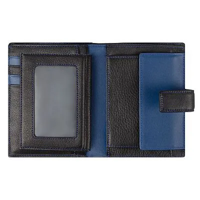 Кошелек мужской MO-207 черн/синий нат.кожа Happy Bear