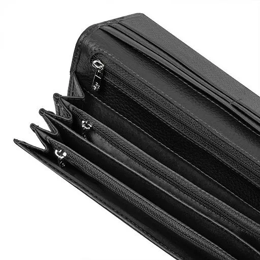 Кошелек женский MO-9903 черный натуральная кожа
